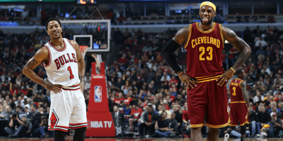 Derrick Rose y LeBron James