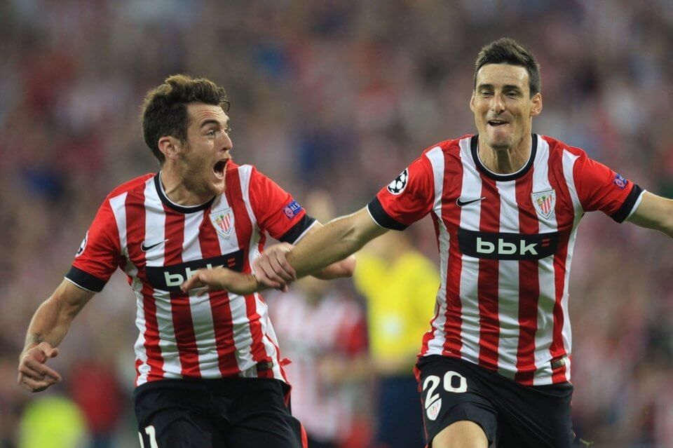 Aduriz celebra su gol 100 con el Athletic