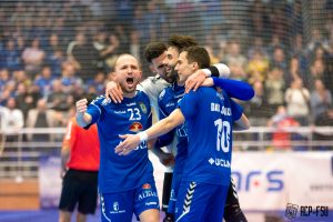 Jugadores del Valdepeñas celebrando un gol de la pasada jornada