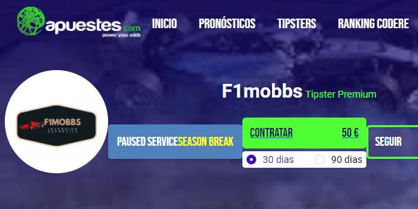 F1mobbs, tipster especializado en motor, ¡primer fichaje del año!