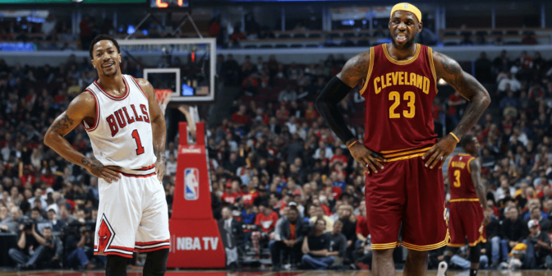 Derrick Rose y LeBron James