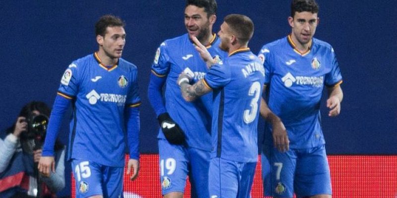 El getafe celebrando un gol esta temporada