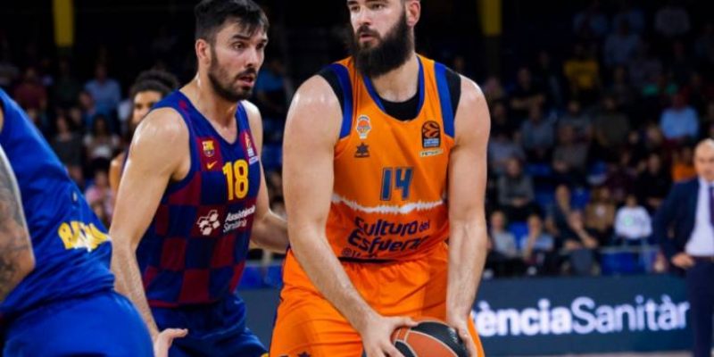 bojan dubljevic con valencia basket contra el barcelona en el palau blaugrana